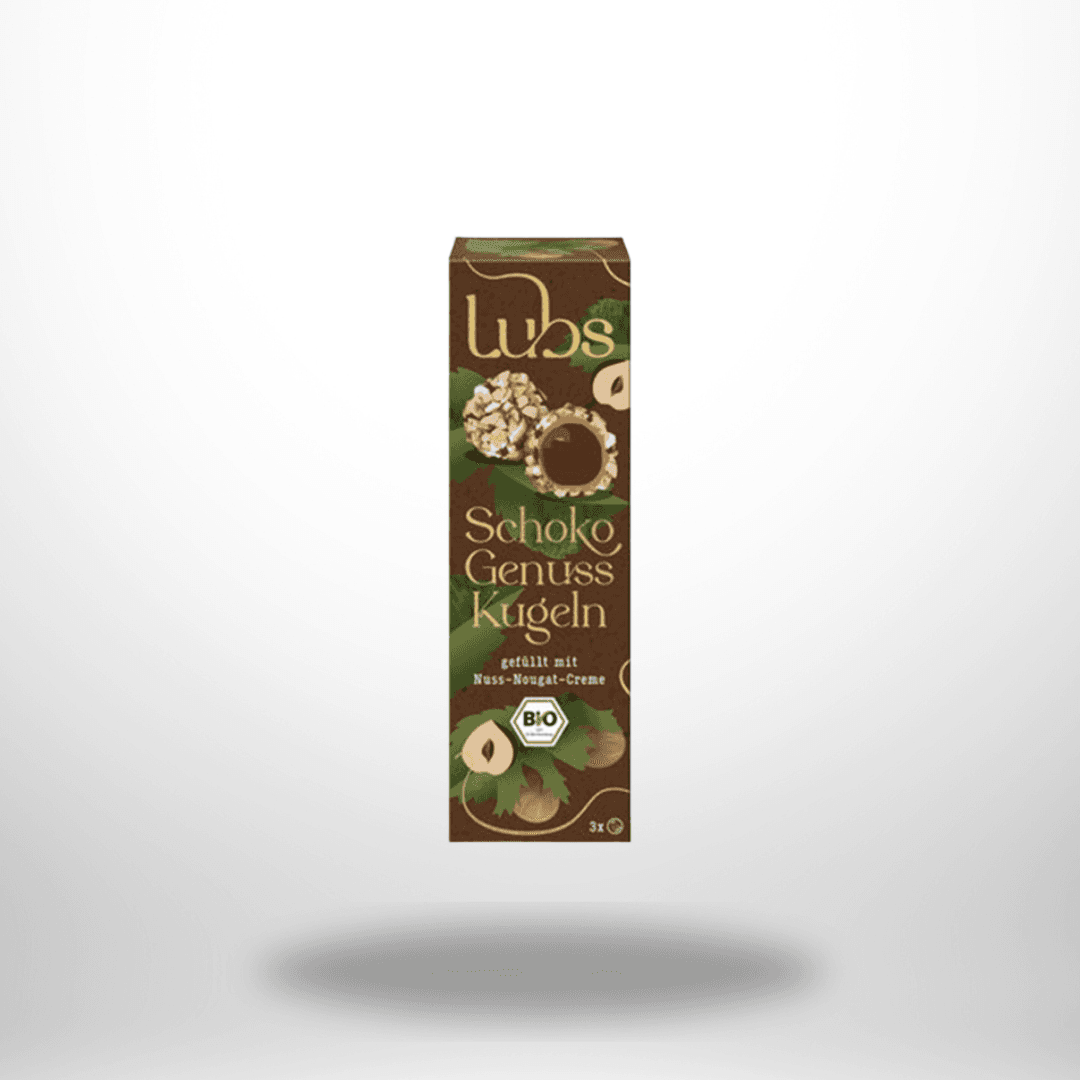 Lubs Schoko Genuss Kugeln mit Nuss-Nougat-Creme Bio 44g