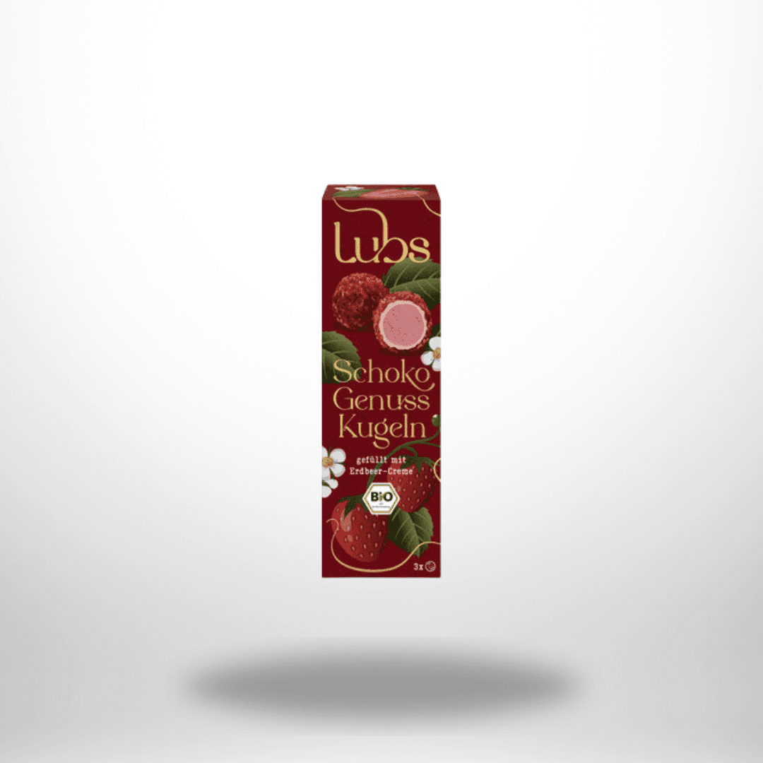 Lubs Schoko Genuss Kugeln mit Erdbeer-Creme Bio 38g
