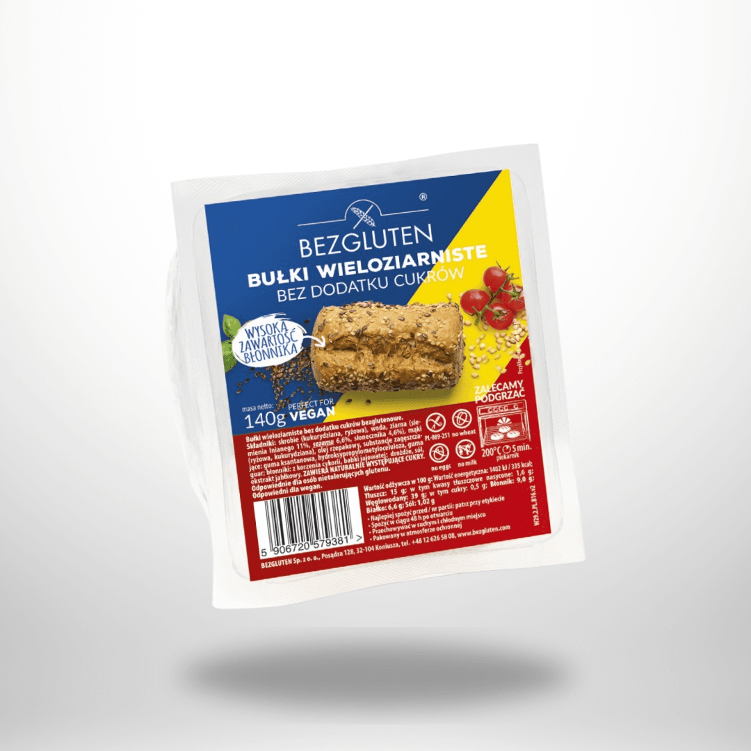 BezGluten glutenfreie Mehrkornbrötchen ohne Zuckerzusatz 140g