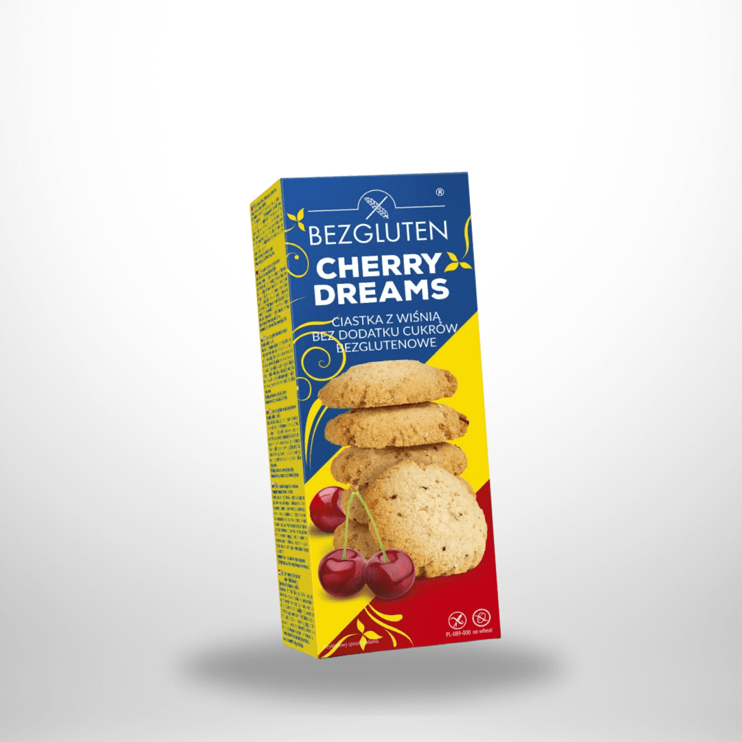 BezGluten Cherry Dreams - glutenfreie Cookies mit gefriergetrockneten Kirschen ohne Zuckerzusatz