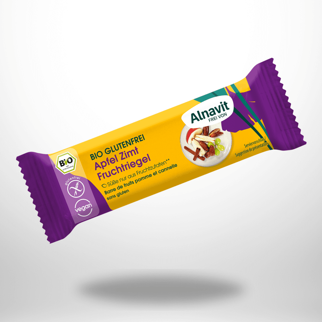 Alnavit Apfel Zimt Fruchtriegel Bio glutenfrei 40g