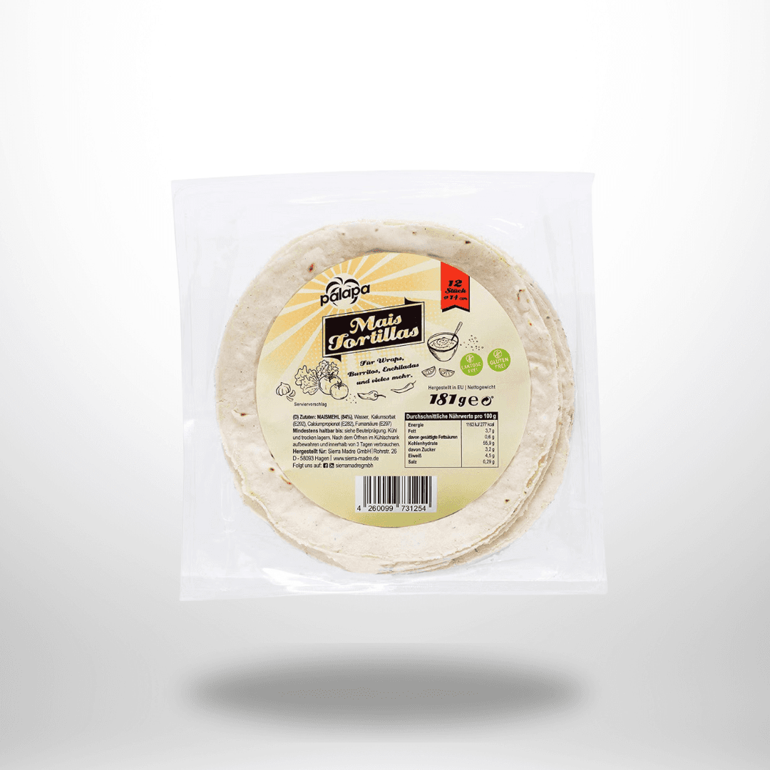 Palapa Mais Tortillas (12 Stück, glutenfrei)