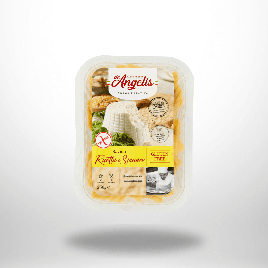 De Angelis frische glutenfreie Ravioli mit Ricotta und Spinat