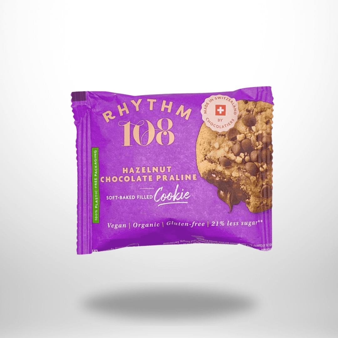 Rhythm 108 gefüllter Cookie Hazelnut Chocolate Praline Bio 50g
