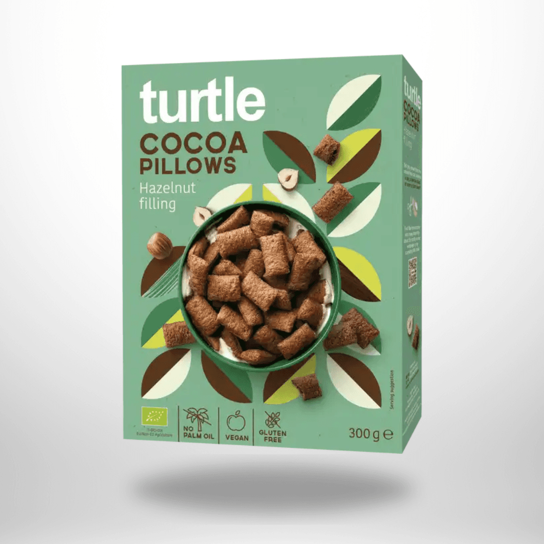 Turtle Cocoa Pillows Schokokissen mit Haselnussfüllung Bio