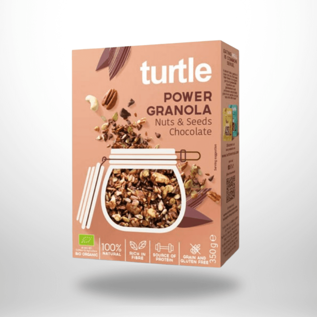Turtle Power Granola Nüsse & Saaten Chocolate Bio 350g – Bild 1